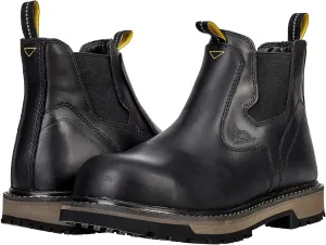 ACE Work Boots Firebrand, Men's Composite Toe (CT) Work Boots, Slip Resistant, Water Resistant, Black, Size 8
