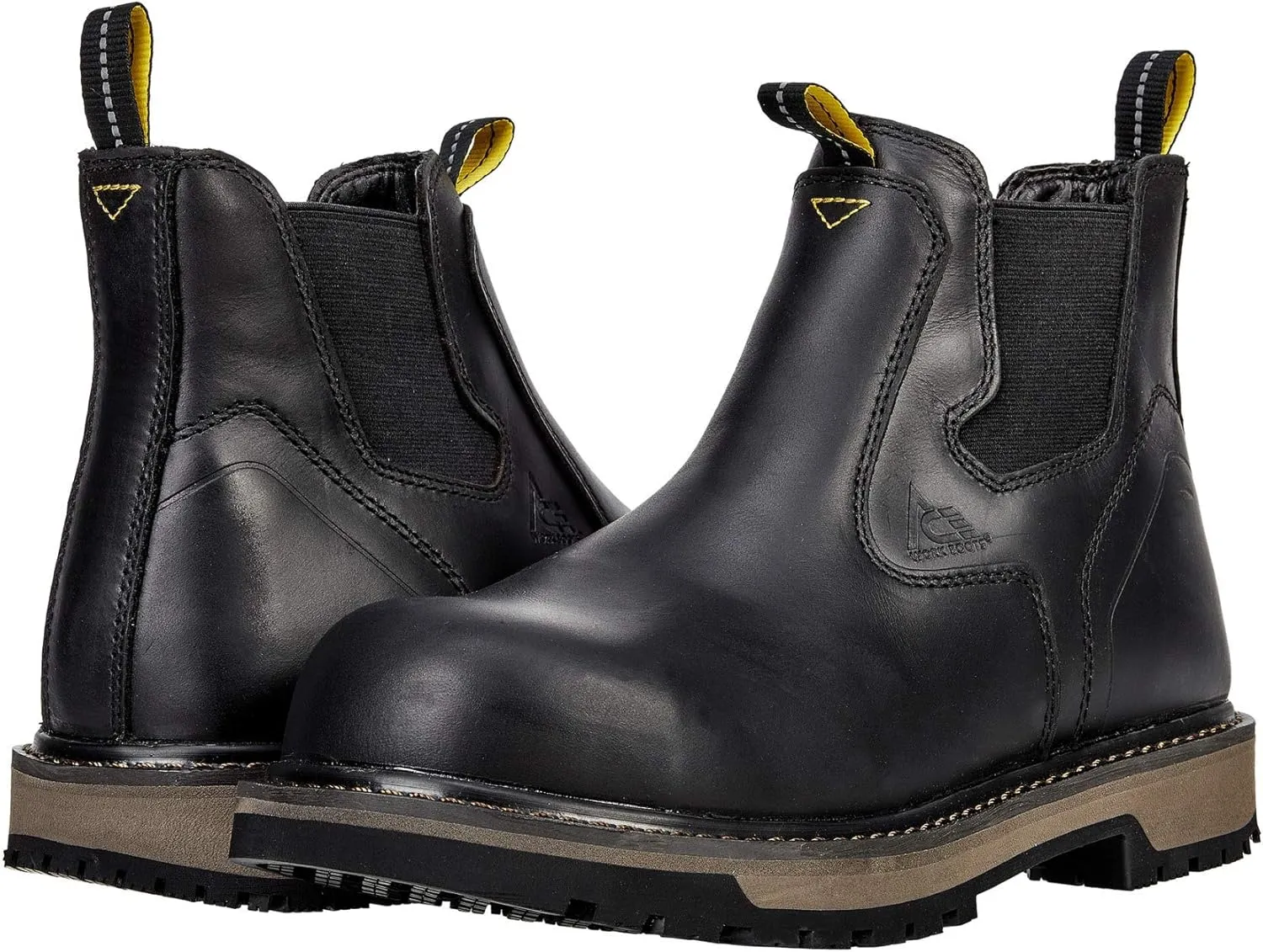 ACE Work Boots Firebrand, Men's Composite Toe (CT) Work Boots, Slip Resistant, Water Resistant, Black, Size 8