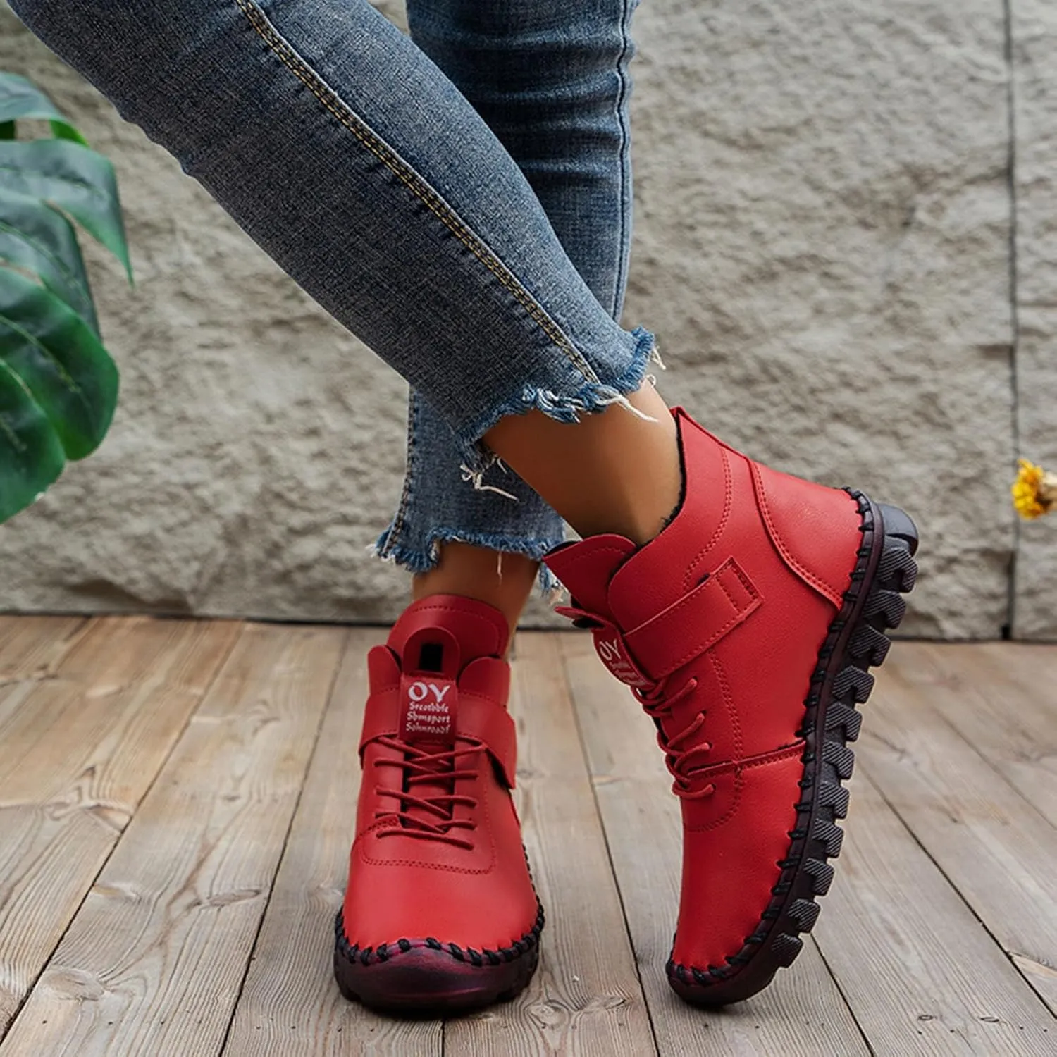 AMDBEL Boots for Women Fashion Dressy, Womens Snow Boots Winter Lace Up Plush Warm Warm Fur Lined Booties Short Ankle Boots