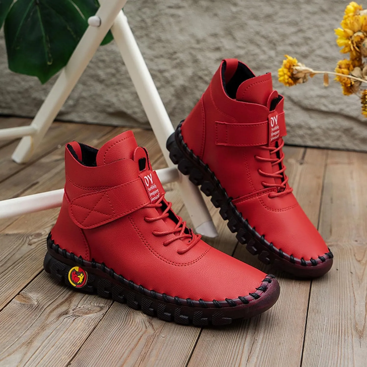 AMDBEL Boots for Women Fashion Dressy, Womens Snow Boots Winter Lace Up Plush Warm Warm Fur Lined Booties Short Ankle Boots