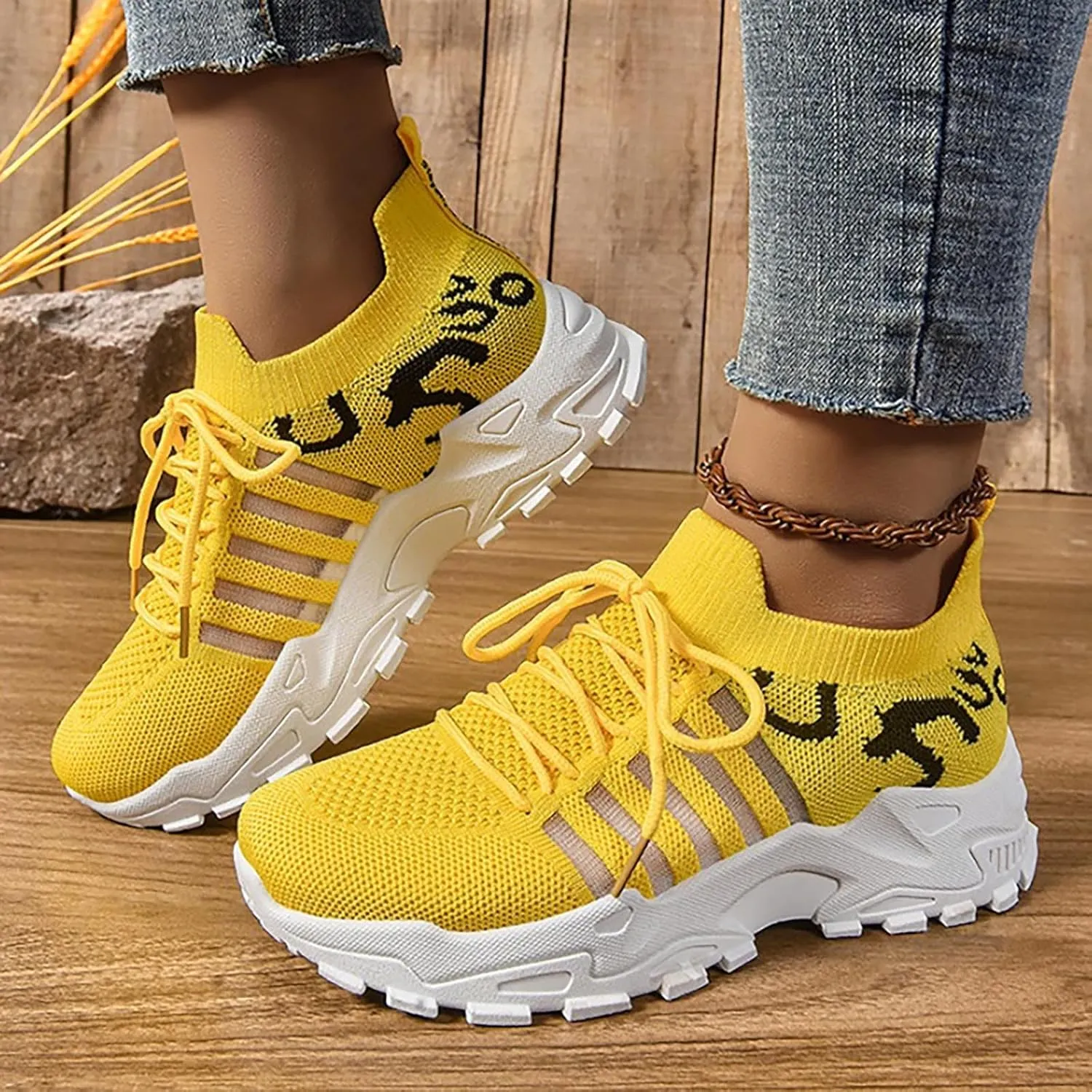 Athletic Shoes for Women Platform Breathable Mesh Sneakers Casual Comfortable Non Slip Summer Walking Sport Shoes