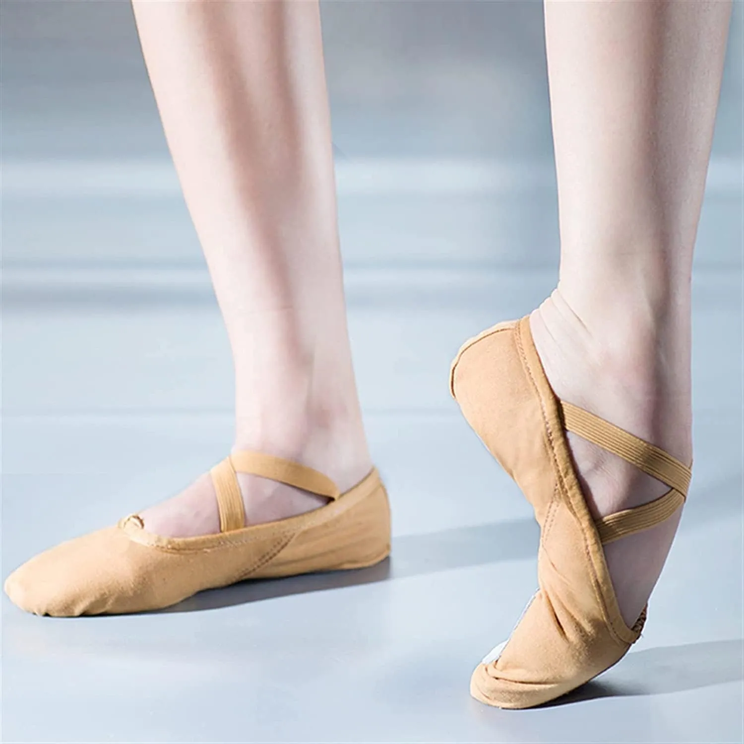 ballet flats, Ballet Slippers 2 Pairs Ballet Shoes Kids Dance Slippers Point Shoes Ballet Exercise Girls Soft Ballet Flats Split Sole Basic Canvas Dance Shoes (Color : Pink, Size : 45 EU) ( Color : Pi