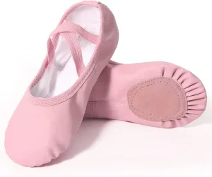 Ballet Slippers 2 Pairs Dancer Girls Point Shoes for Ballet Kids Dance Practice Slippers Professional Canvas Yoga Ballet Latin Shoes for Girls,Pink-29 EU