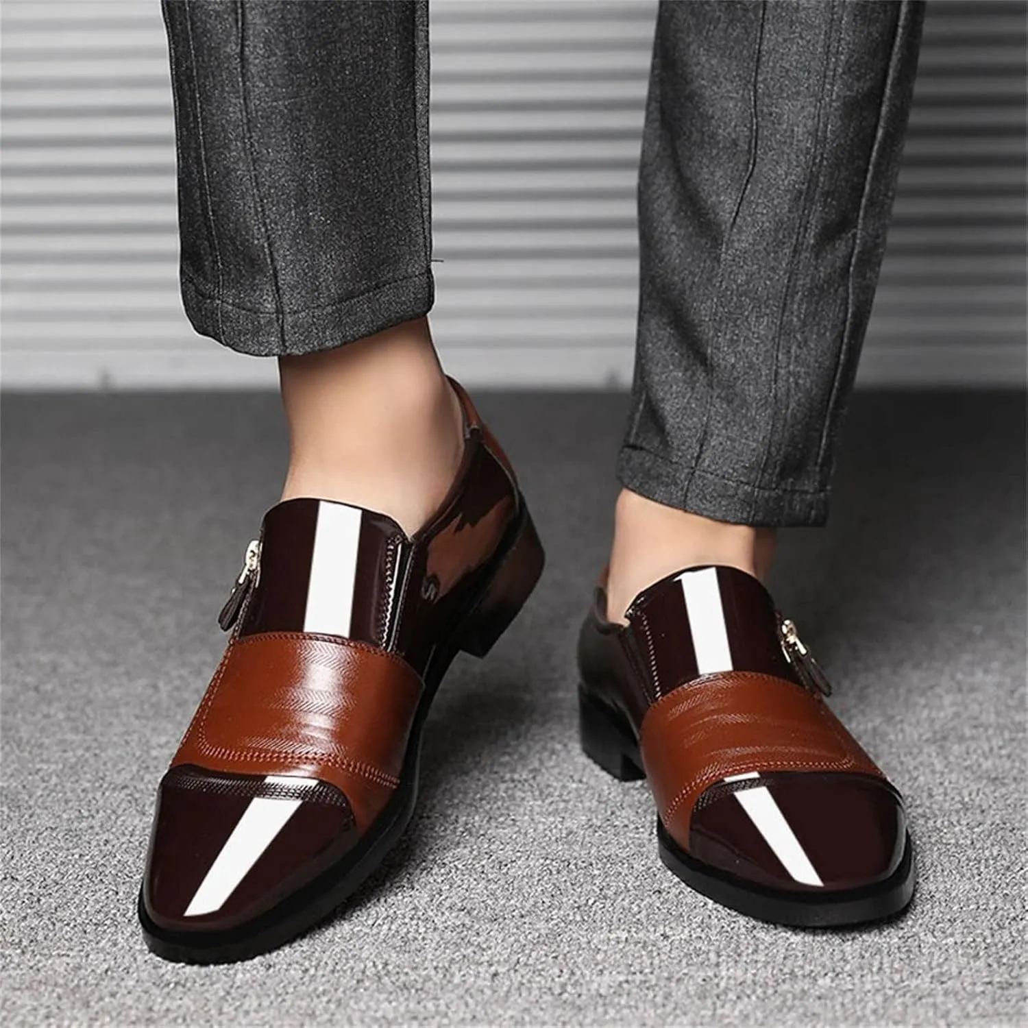 Bamboo Store Non Leather Mens Shoes Classical Style Men's Breathable Hollow Business Casual Pointed Shoes Tennis Shoes for Men Leather
