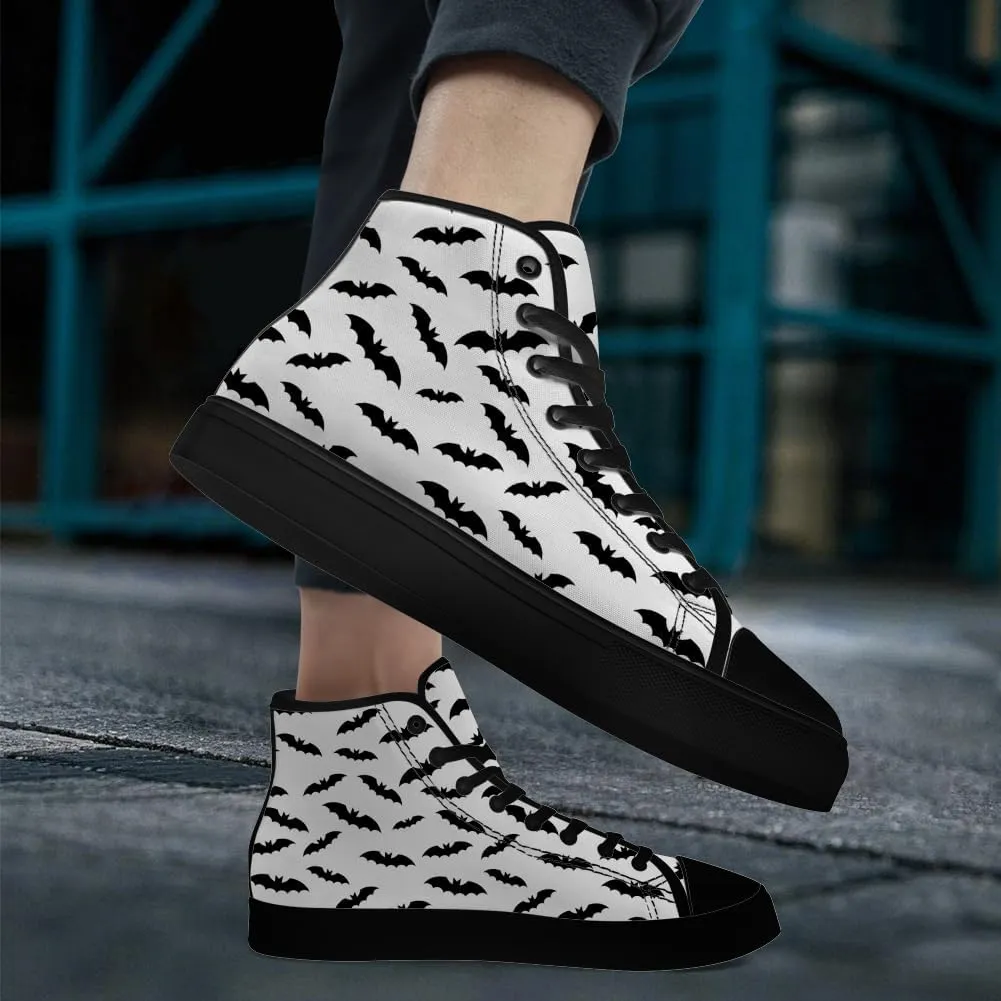 Bat Shoes High Top Canvas Sneakers Lace Up Casual Walking Shoes Gifts for Men Women