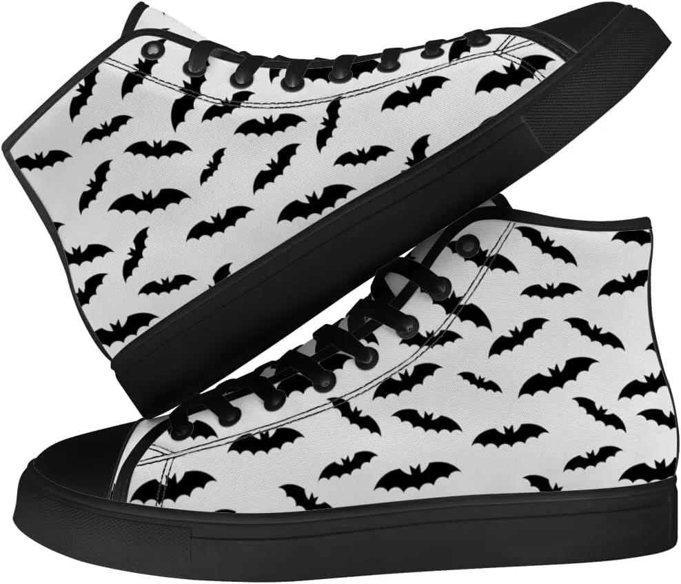 Bat Shoes High Top Canvas Sneakers Lace Up Casual Walking Shoes Gifts for Men Women