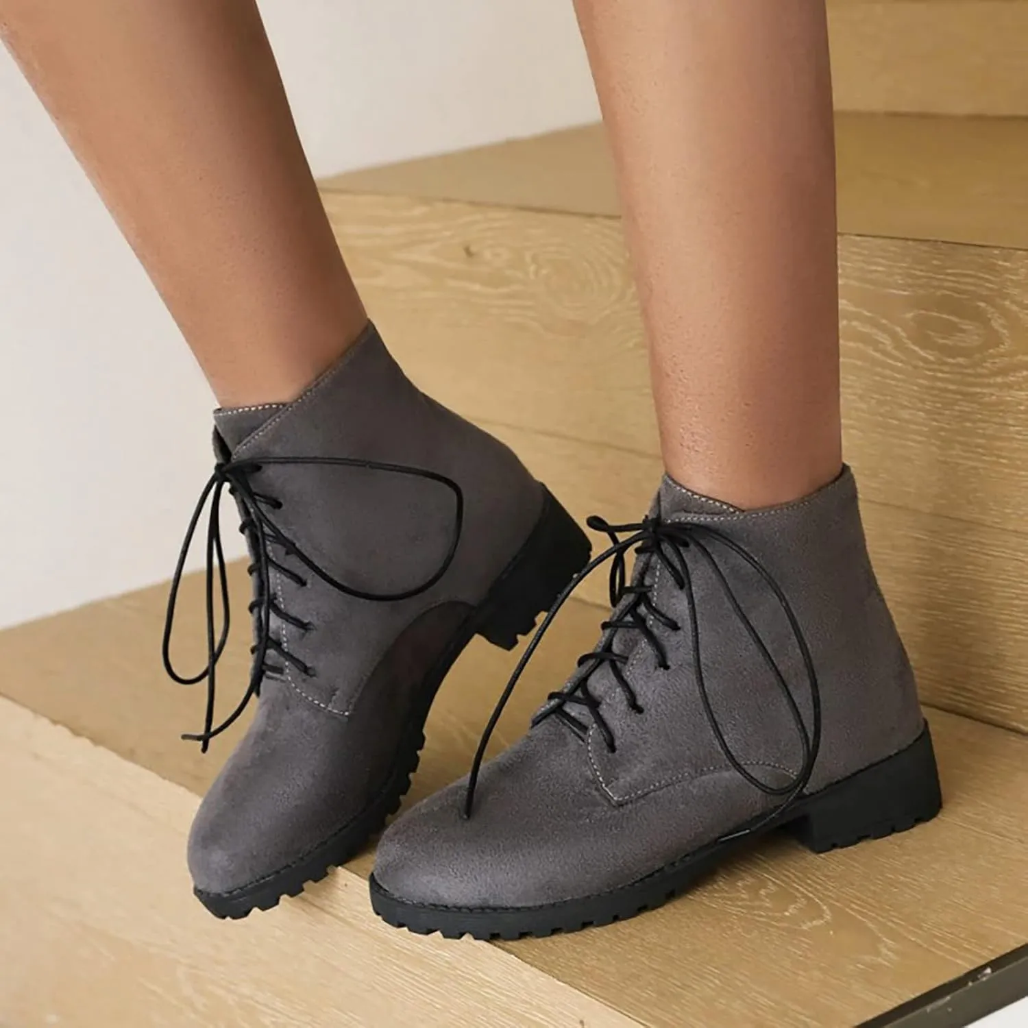 Black Booties for Women Ankle Black Wedge Booties Women Wide Width Boots Work Boot Shoe Laces Men Closed Back Lightweight Breathable Closed Toe Wide Fit Available
