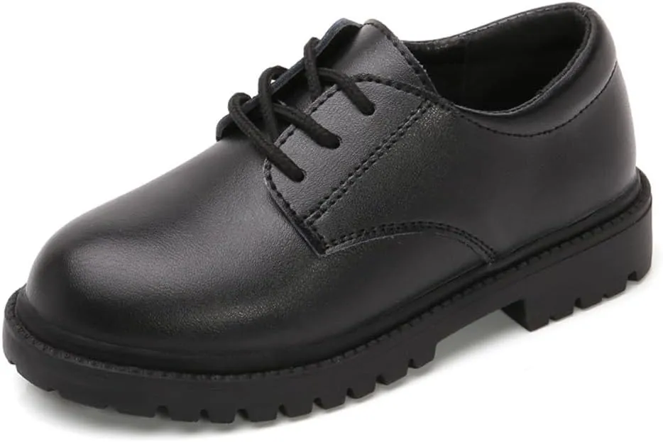Boys' Classic Lace-Up Oxford Dress Shoes for School, Church, Wedding, Performance