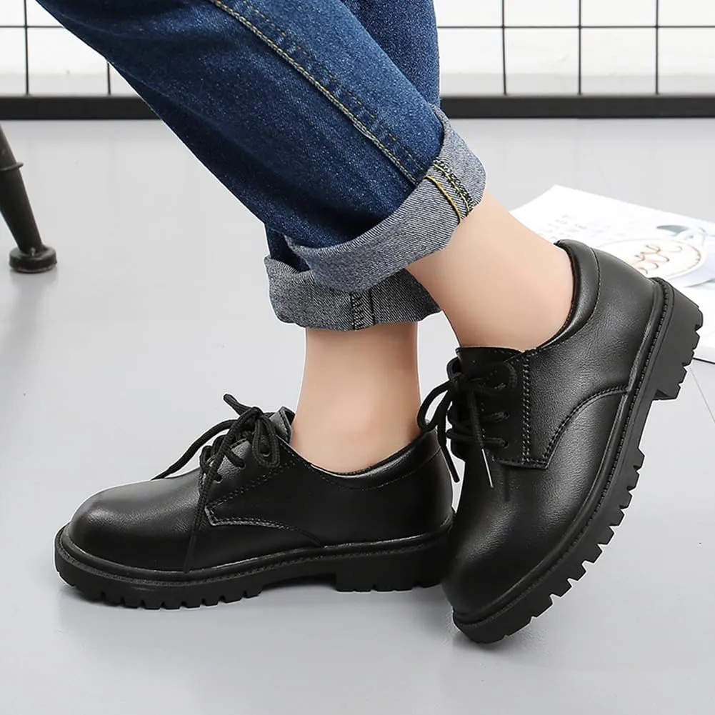 Boys' Classic Lace-Up Oxford Dress Shoes for School, Church, Wedding, Performance