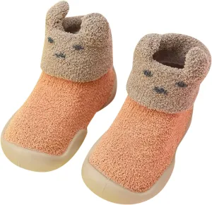 Boys Shoes Size 1, 0-3 Years Kids Newborn Baby Boys Girls Sock Shoes Cute Cartoon Warm Thickened First Walking Shoes