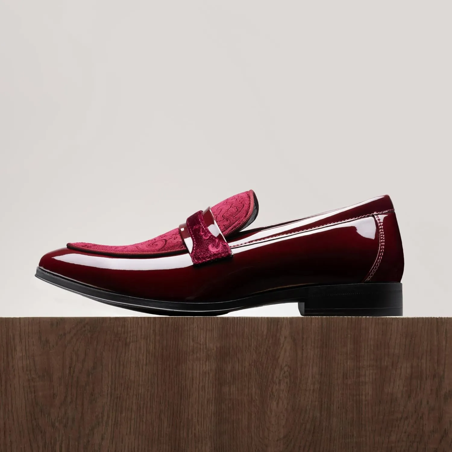 Bruno Marc Men's Tuxedo Patent Loafers Classic Velvet Slip-on Dress Shoes
