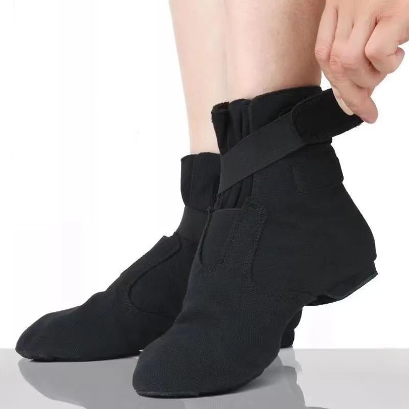 Canvas Jazz Shoes for Women Slip-on Jazz Dancing Boots with Elastic