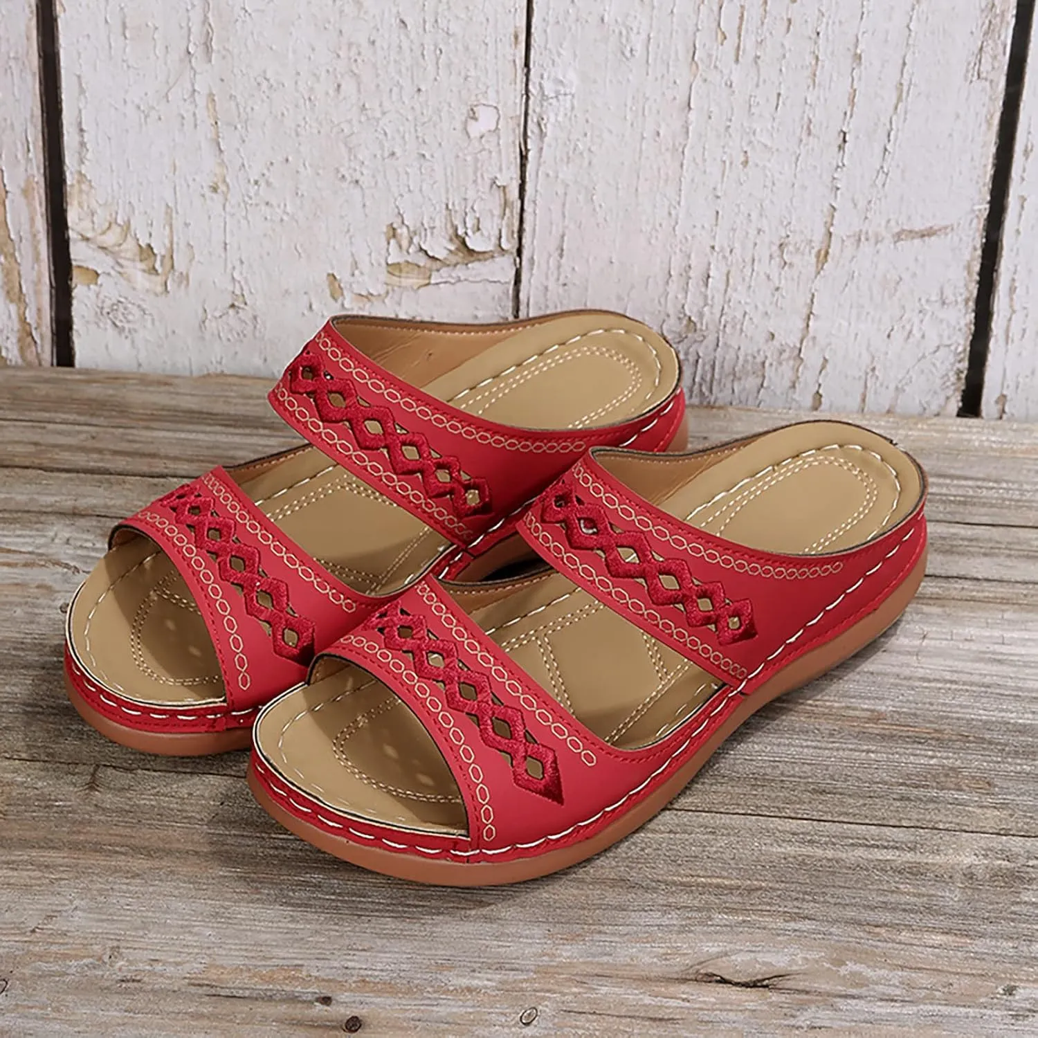 Cathalem Sandals for Women Dressy Summer, Womens Comfortable Platform Wedge Sandals Walking Shoes Beach Travel Outdoor Sandals