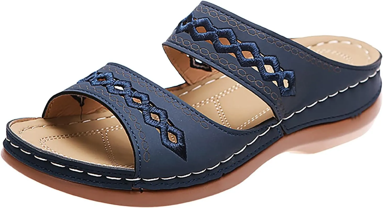 Cathalem Sandals for Women Dressy Summer, Womens Comfortable Platform Wedge Sandals Walking Shoes Beach Travel Outdoor Sandals