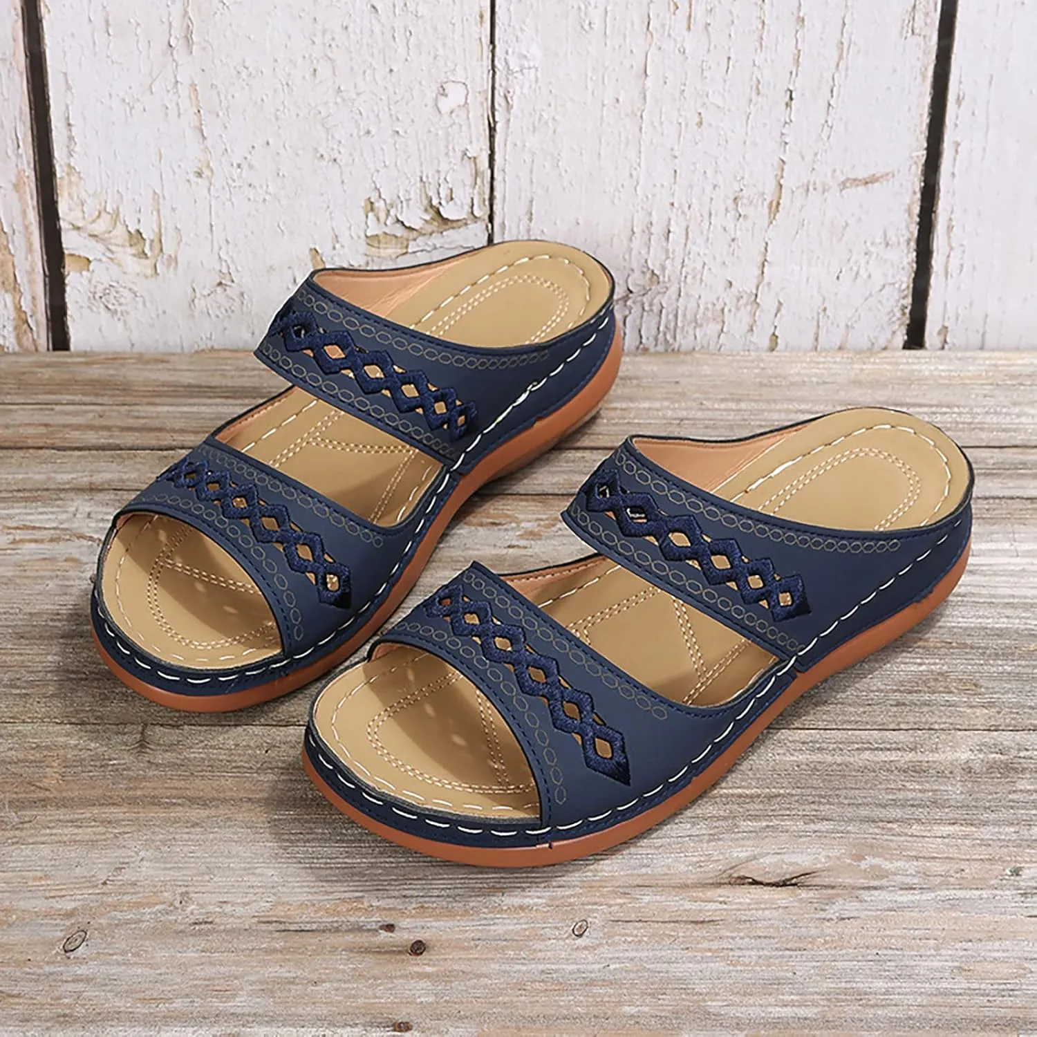 Cathalem Sandals for Women Dressy Summer, Womens Comfortable Platform Wedge Sandals Walking Shoes Beach Travel Outdoor Sandals