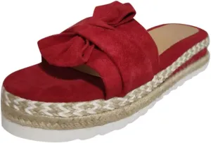Cathalem Sandals for Women Dressy Summer,Womens Bow Toe Wedge Platforms Sandals Comfortable Walking Slip On Sandals Beach Shoes