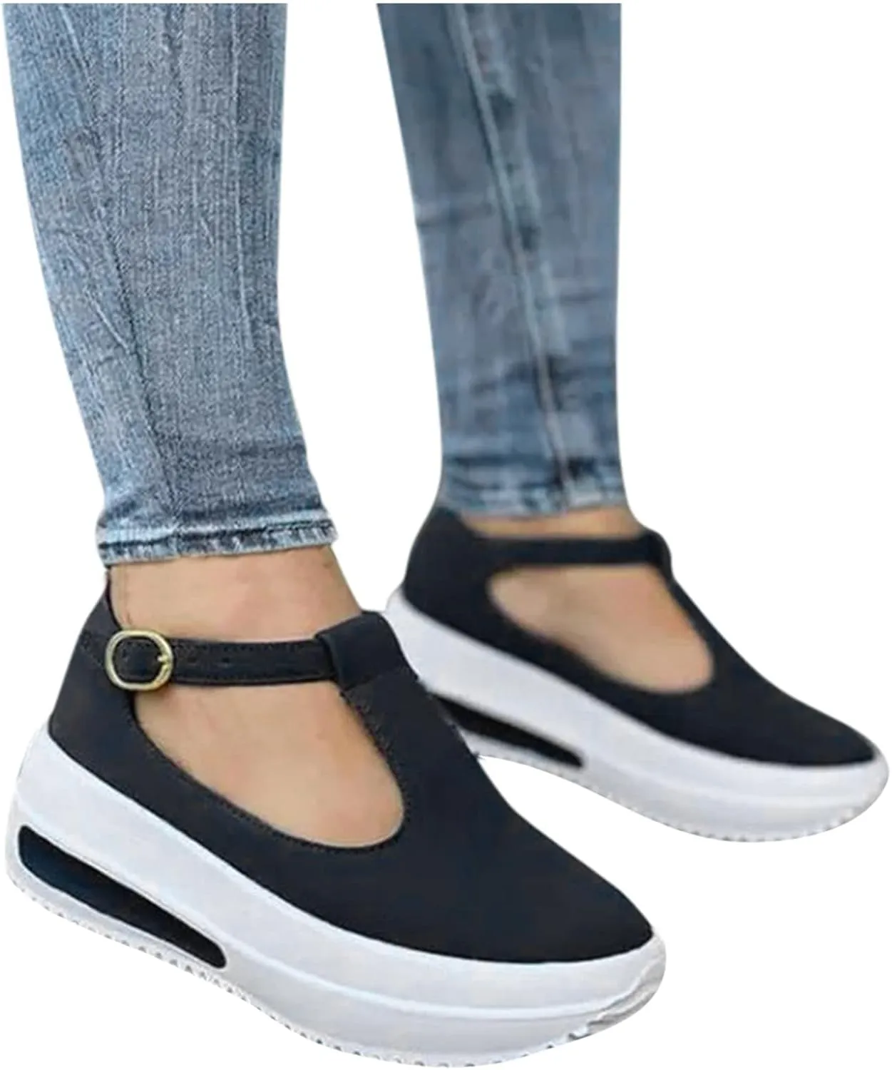 Cathalem Sandals for Women Dressy, Womens Summer Sandals 2024 Close Toed Platform Sandals Shoes Wedges Ankle Buckle Sandals