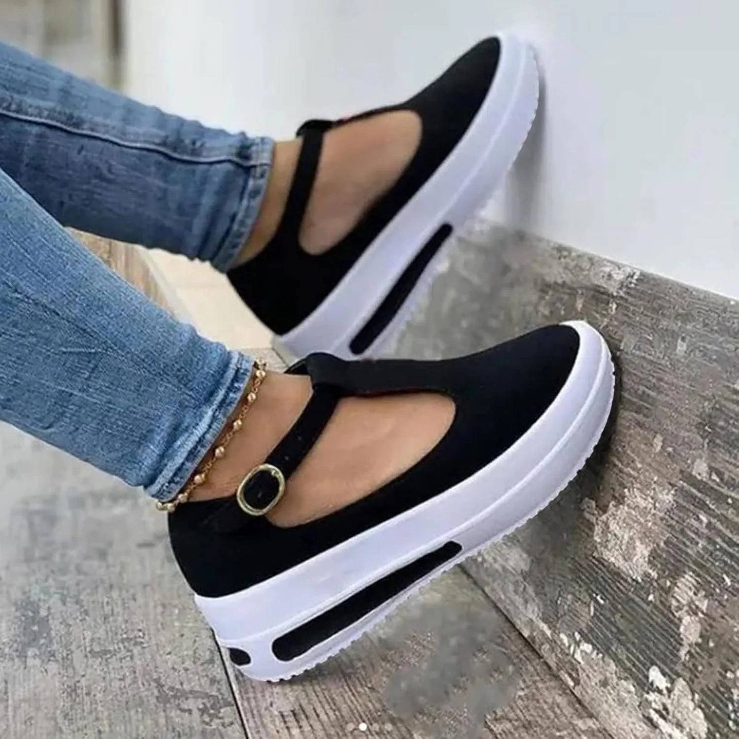 Cathalem Sandals for Women Dressy, Womens Summer Sandals 2024 Close Toed Platform Sandals Shoes Wedges Ankle Buckle Sandals