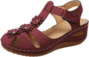 Cathalem Sandals for Women Summer Dressy,Comfortable Close Toe Sandals Platform Wedge Sandals Slip on Shoes Beach Outdoor Shoes
