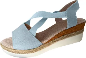 Cathalem Summer Sandals for Women 2024 Open Toe Ankle Strap Wedge Heels Sandals Dressy Summer Platform Sandals