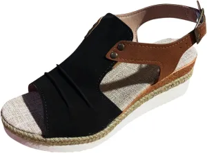 Cathalem Summer Sandals for Women 2024 Womens Open Toe Ankle Strap Sandals Casual Strappy High Wedges Slip on Sandals