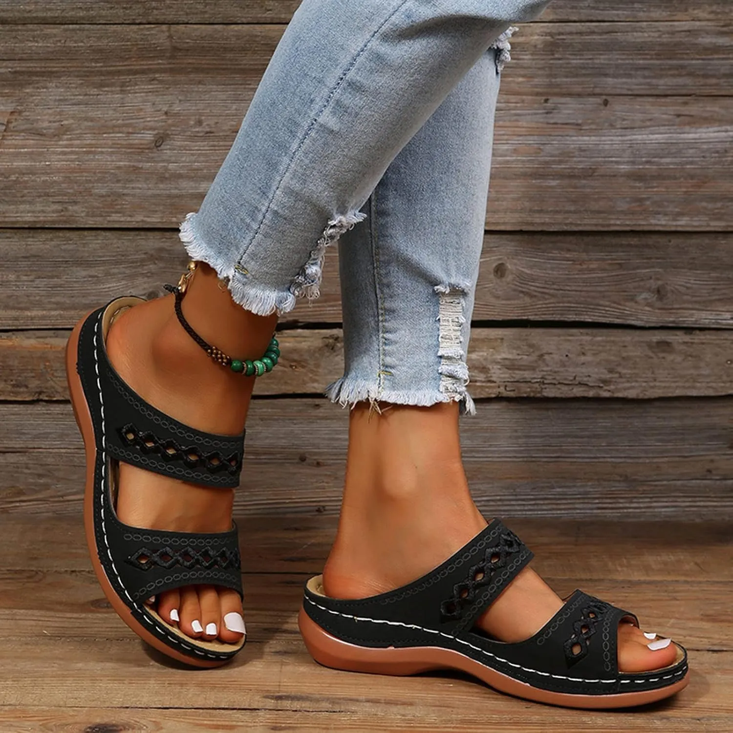 Cathalem Summer Wedges for Women 2024, Orthopedic Sandals for Women Arch Support Sandals Flip Flops Comfortable Sandals