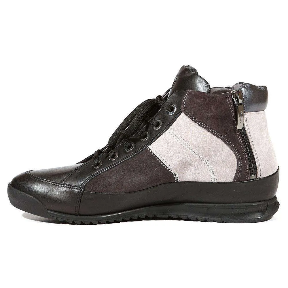 Cesare Paciotti Luxury Italian Men's Italian Designer Shoes Calf Cam Antra Black / Grey Sneakers (CPM5038)