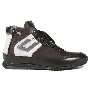 Cesare Paciotti Luxury Italian Men's Italian Designer Shoes Calf Cam Antra Black / Grey Sneakers (CPM5038)