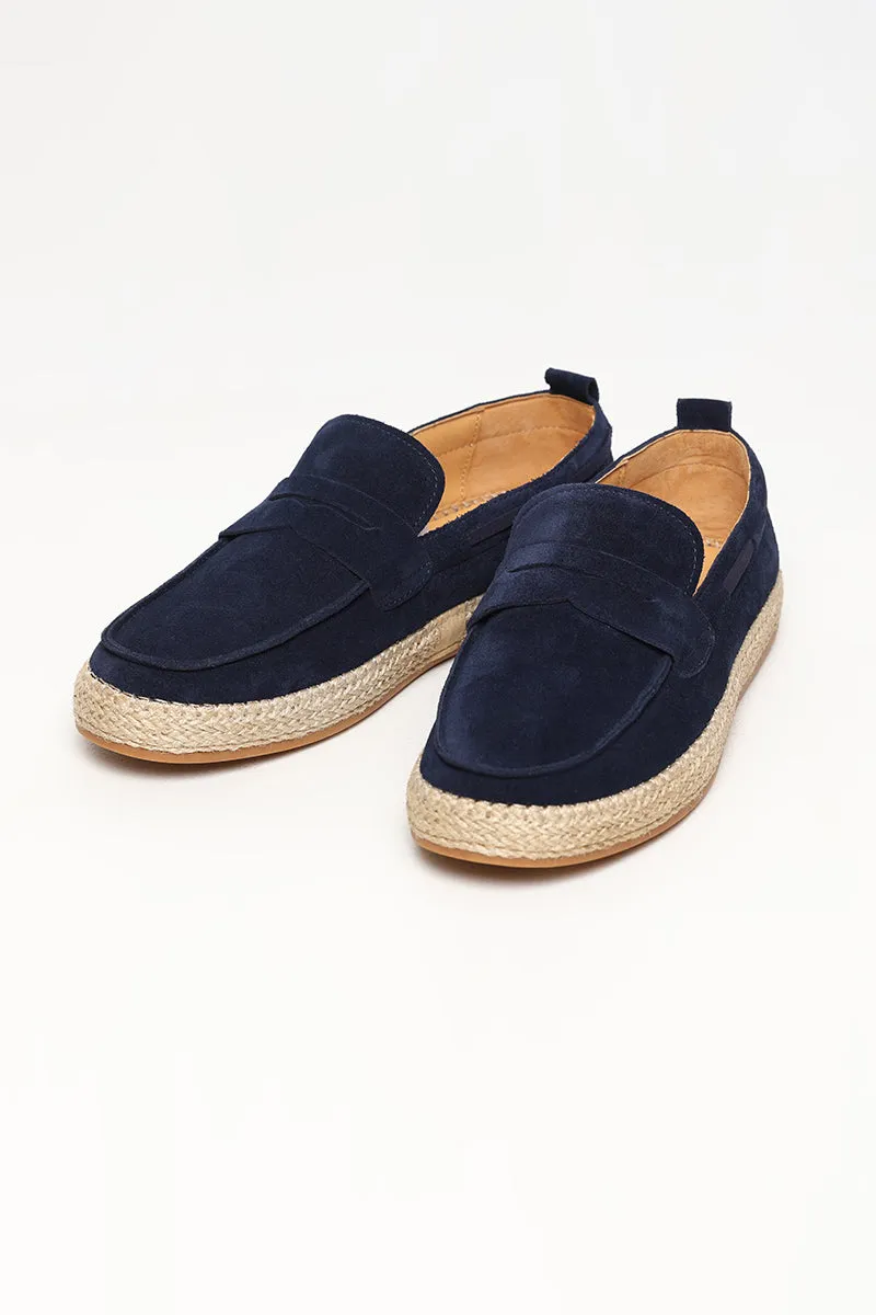 Classy Navy Suede Espadrilles