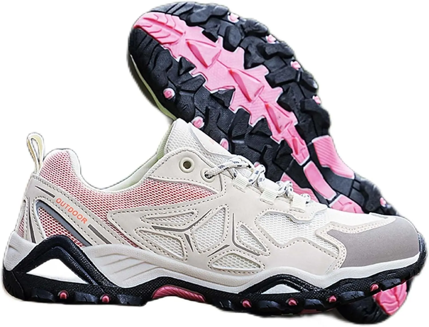 Couple Outdoor Walking Mountaineering Boots, Rubber Sole Breathable Mesh Ankle Shoes, Hiking Boots, Anti Slip Hiking Shoes, Muddy Wading Plush Hiking Shoes