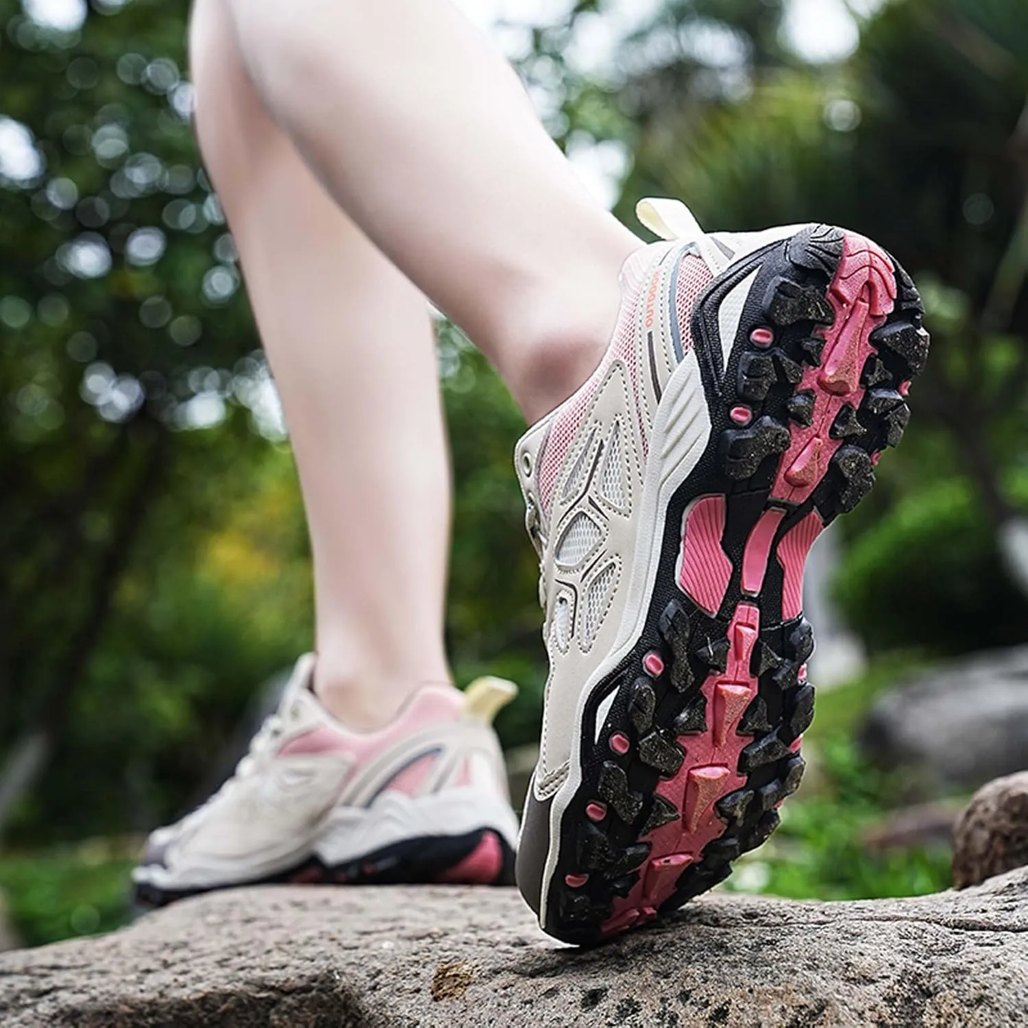 Couple Outdoor Walking Mountaineering Boots, Rubber Sole Breathable Mesh Ankle Shoes, Hiking Boots, Anti Slip Hiking Shoes, Muddy Wading Plush Hiking Shoes