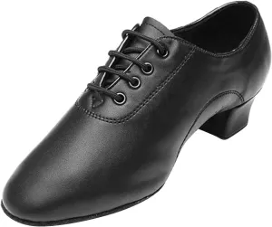 EnJoCho Baby Summer Sandals Shoes Boys Modern Dance Shoes Prom Ballroom Latin Dance Shoes Solid Color Lace Up (Black, 35)