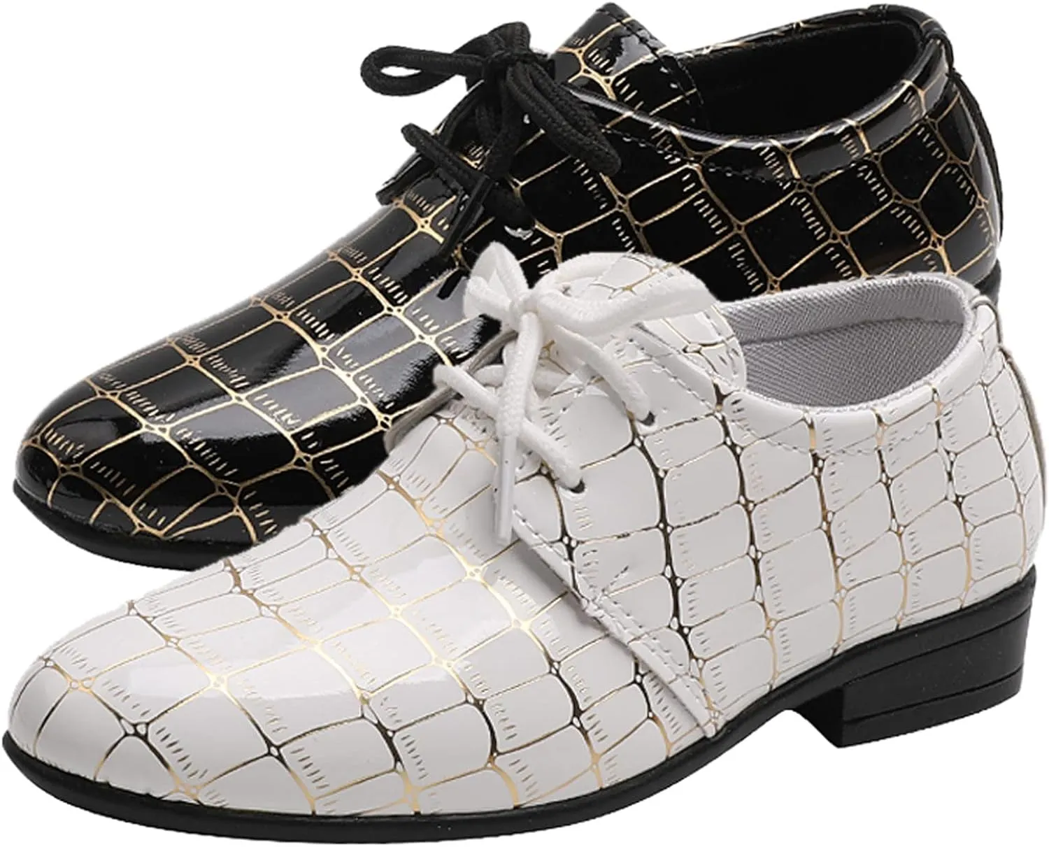Fashion All Seasons Boys Leather Shoes Pointed Toe Low Heel Lace Up Leather Grain Comfortable Gifts for 3 Month Old