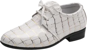Fashion All Seasons Boys Leather Shoes Pointed Toe Low Heel Lace Up Leather Grain Comfortable Gifts for 3 Month Old