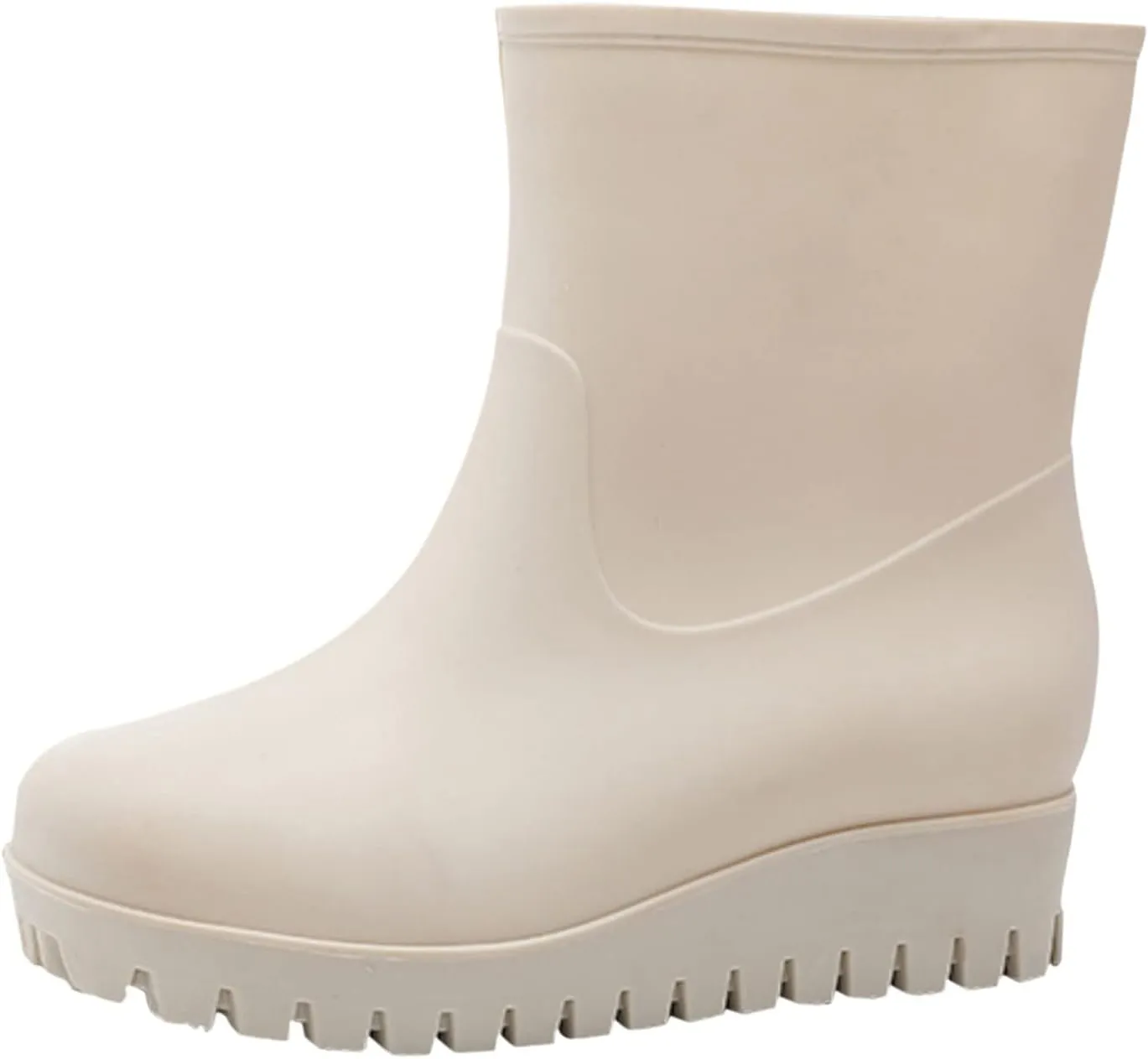 Fashion Casual Inner High Rain Shoes Women Flat Bottomed Antiskid Outer Versatile Rain Boots Middle Mens Lined Boots