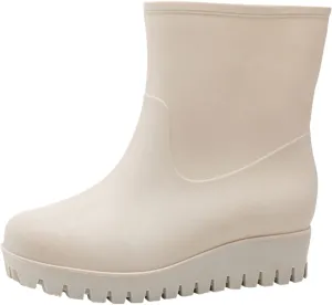 Fashion Casual Inner High Rain Shoes Women Flat Bottomed Antiskid Outer Versatile Rain Boots Middle Mens Lined Boots