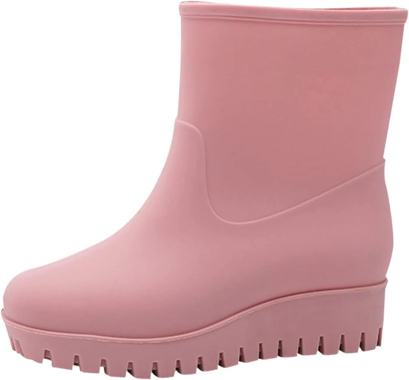 Fashion Casual Inner High Rain Shoes Women Flat Bottomed Antiskid Outer Versatile Rain Boots Middle Mens Lined Boots