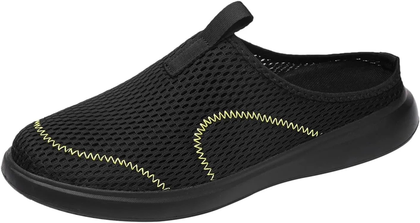 Fashion Summer Men Breathable Mesh Lightweight Comfortable Casual Shoes Tops Mens Sneaker (Black, 9)