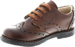 FOOTMATES Logan Lace-Up Leather Saddle Oxford Brogue Toddlers and Boys Dress Shoe with Wide Toe Box, Custom-Fit Insoles - for Toddlers and Little Kids, Ages 1-8