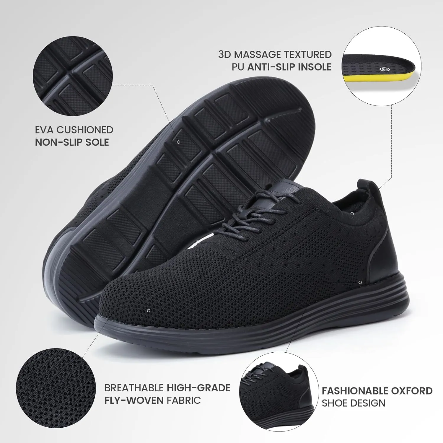 Furuian Steel Toe Shoes for Men Safety Shoes for Men Casual Dress Work Sneakers Lightweight Steel Toe Work Sneakers Comfortable Safety Tennis Oxfords