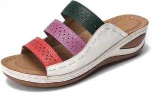 Gibobby Sandals for Women Wedge Sandals with Arch Support Summer Platform Bohemia Flip Flops Flat Shoes Casual Thong Sandals