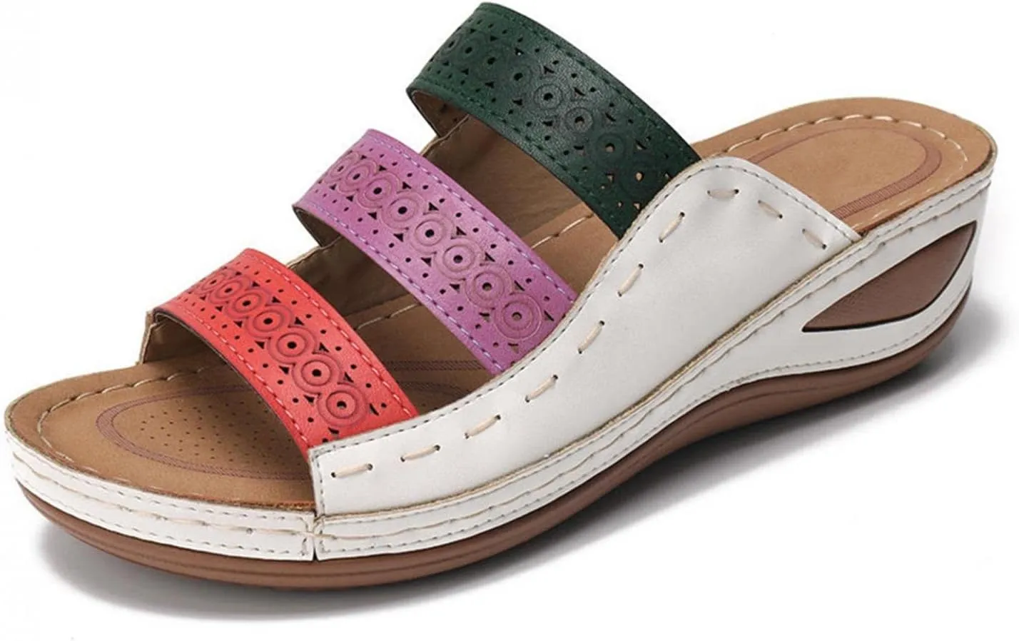 Gibobby Sandals for Women Wedge Sandals with Arch Support Summer Platform Bohemia Flip Flops Flat Shoes Casual Thong Sandals