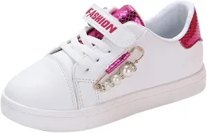 Girls Tennis Running Shoes Fashion Lightweight Athletic Walking Sneakers Children Flat Sport Shoes for Little Girls