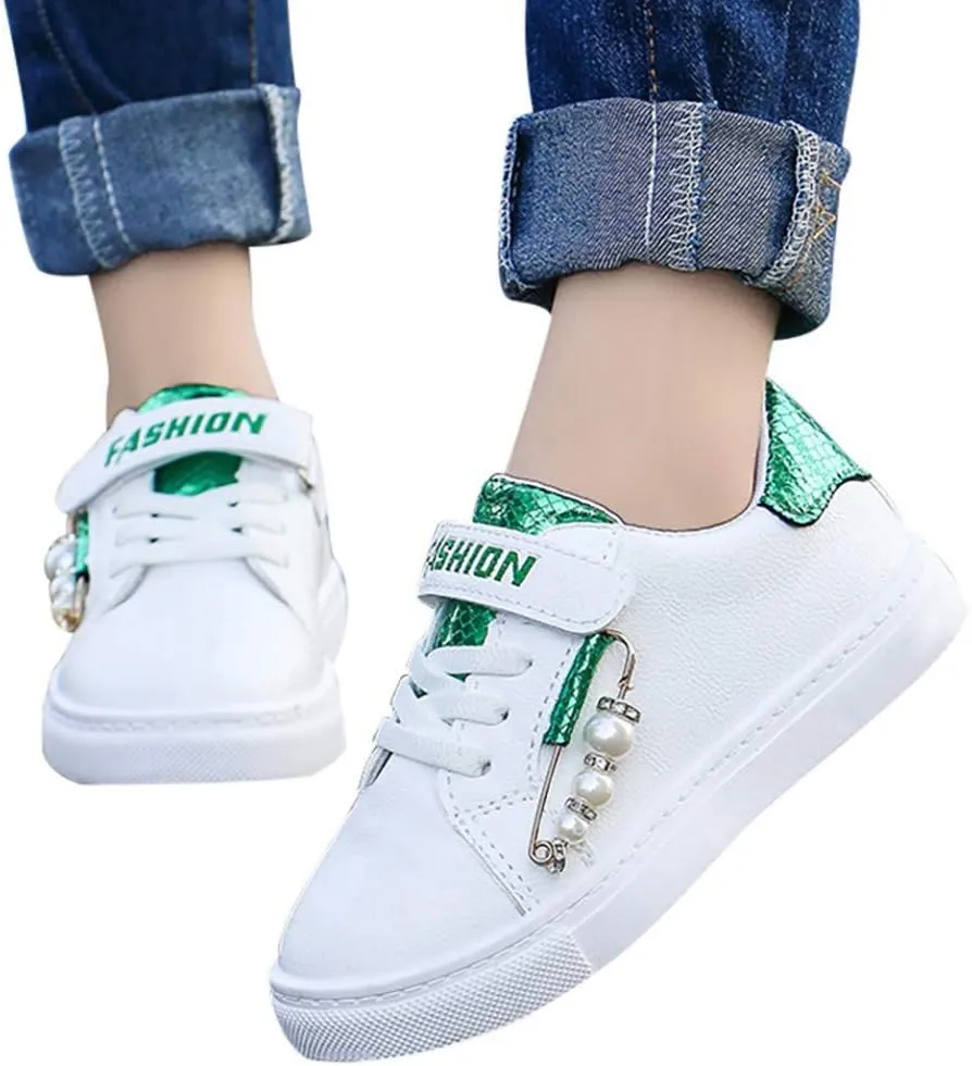Girls Tennis Running Shoes Fashion Lightweight Athletic Walking Sneakers Children Flat Sport Shoes for Little Girls