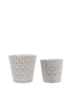 Grey Patterned Planter - 2 Sizes