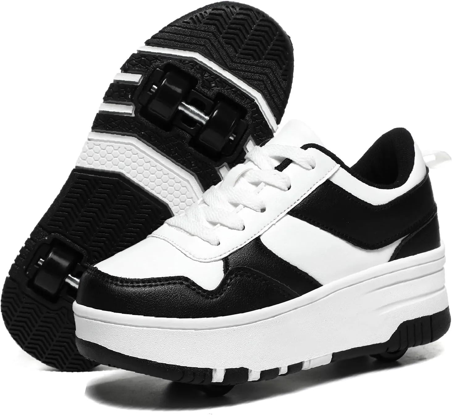 HHSTS Roller Skate Shoes for Kids Boys Girls Upgraded Fashion Sneakers with Detachable 4-Wheels for Kid Sport Shoes Christmas Birthday Gifts