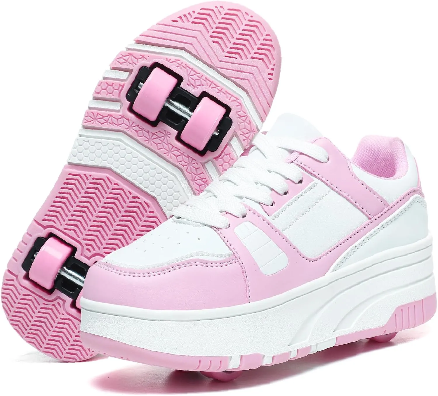 HHSTS Roller Skate Shoes for Kids Boys Girls Upgraded Fashion Sneakers with Detachable 4-Wheels for Kid Sport Shoes Christmas Birthday Gifts
