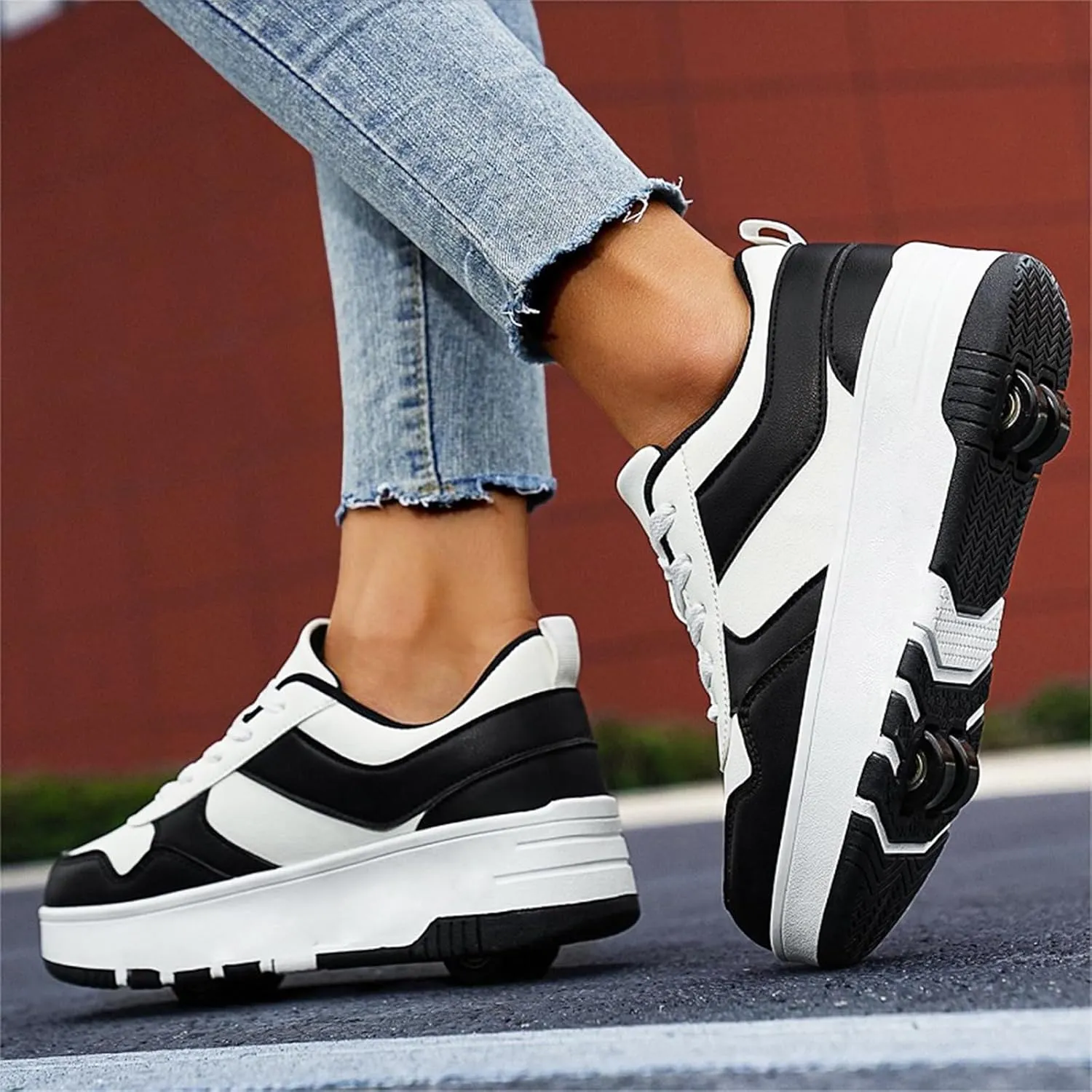 HHSTS Roller Skate Shoes for Kids Boys Girls Upgraded Fashion Sneakers with Detachable 4-Wheels for Kid Sport Shoes Christmas Birthday Gifts