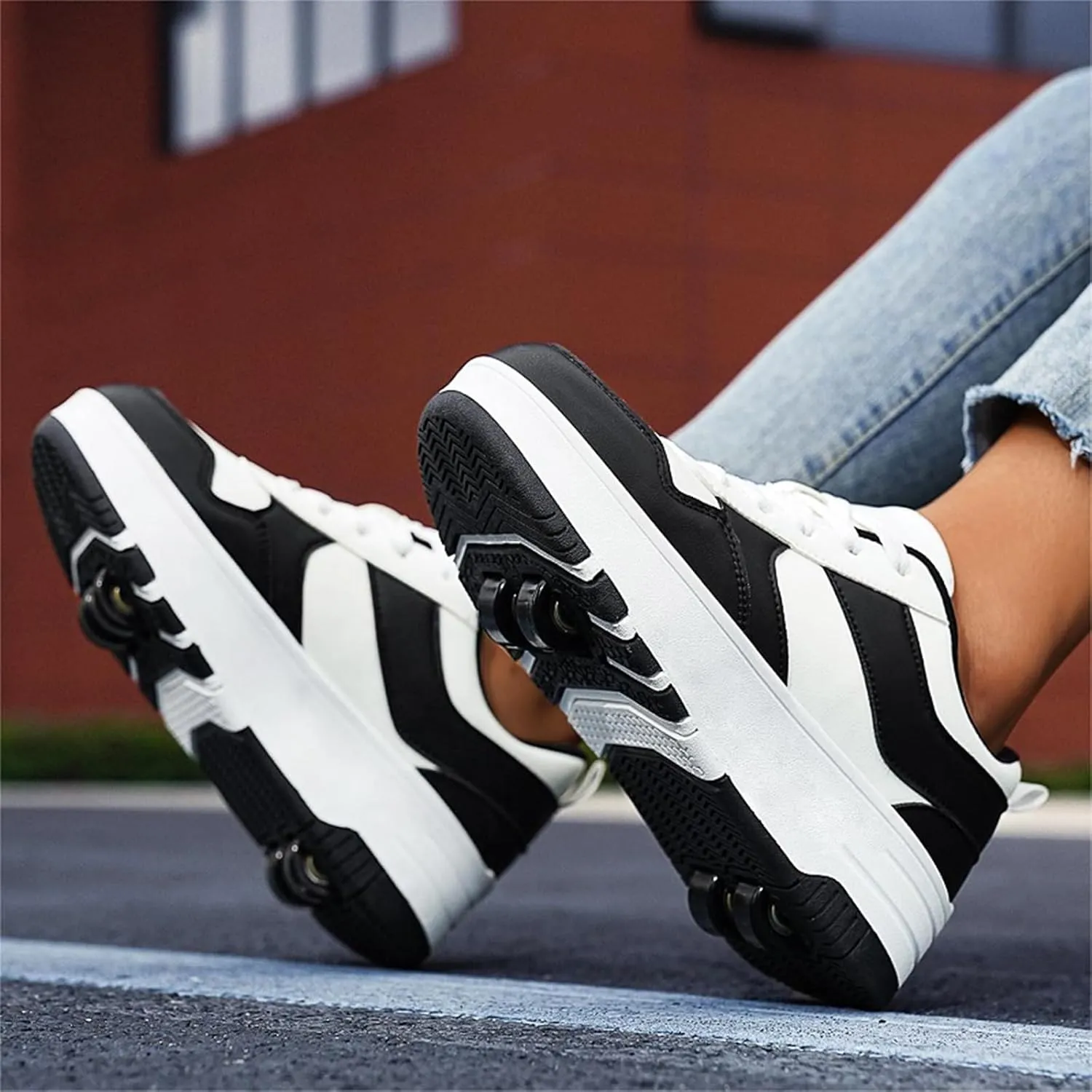 HHSTS Roller Skate Shoes for Kids Boys Girls Upgraded Fashion Sneakers with Detachable 4-Wheels for Kid Sport Shoes Christmas Birthday Gifts