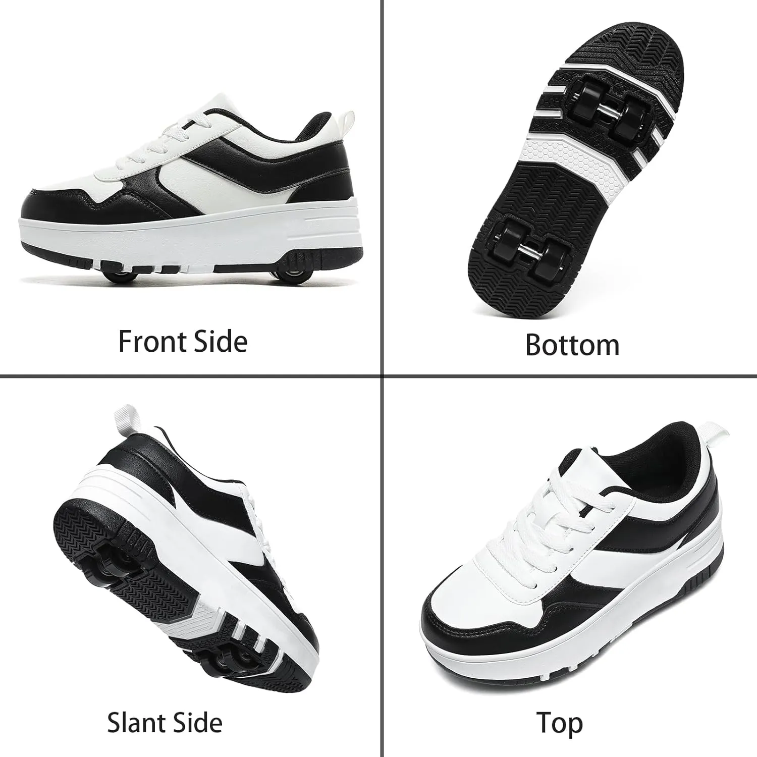 HHSTS Roller Skate Shoes for Kids Boys Girls Upgraded Fashion Sneakers with Detachable 4-Wheels for Kid Sport Shoes Christmas Birthday Gifts